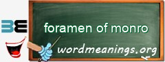 WordMeaning blackboard for foramen of monro